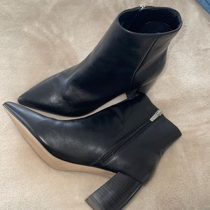 Black leather boots